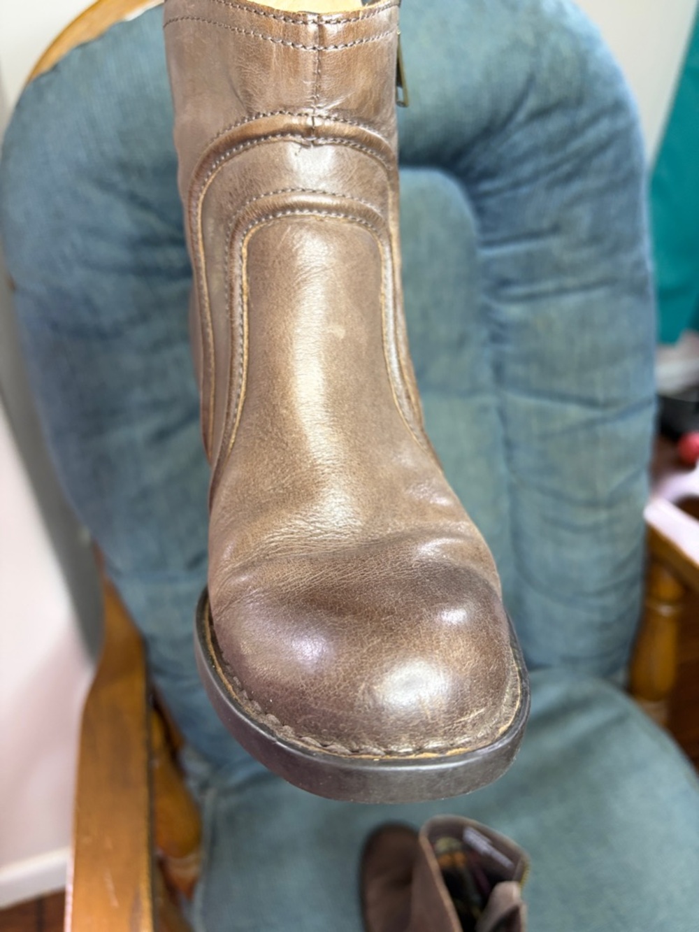 Born Brown Leather Women’s Zip Up Ankle Boots - Picture 8 of 16